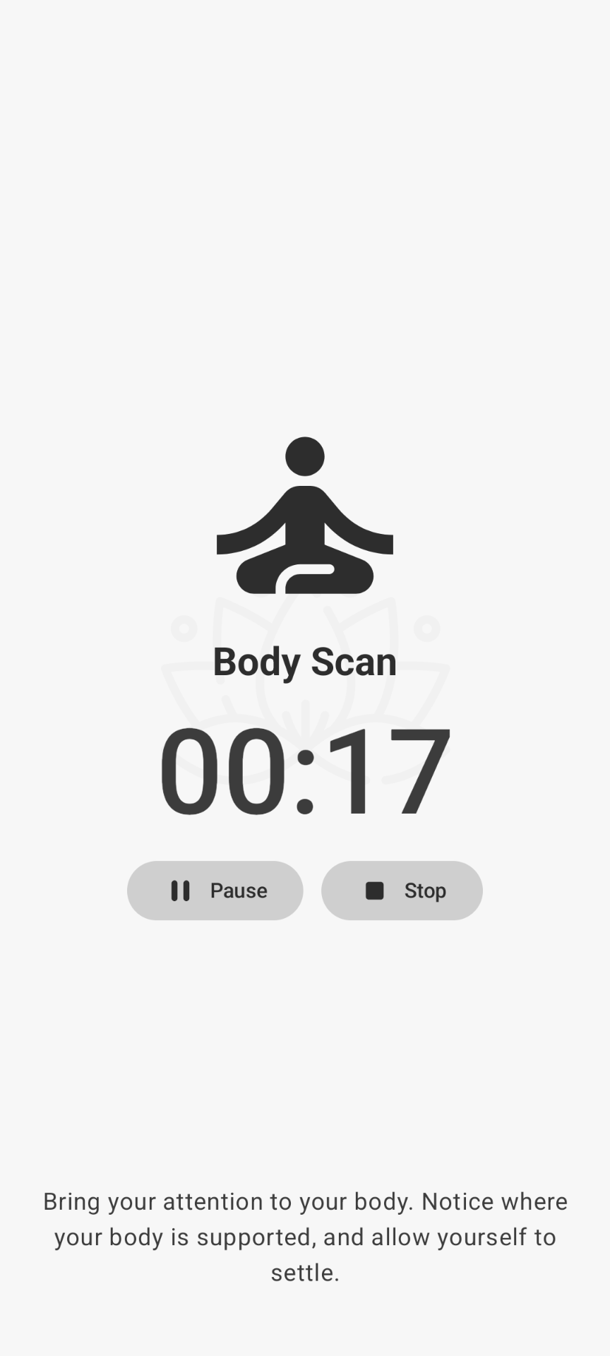 Body scan with timer and spoken guidance