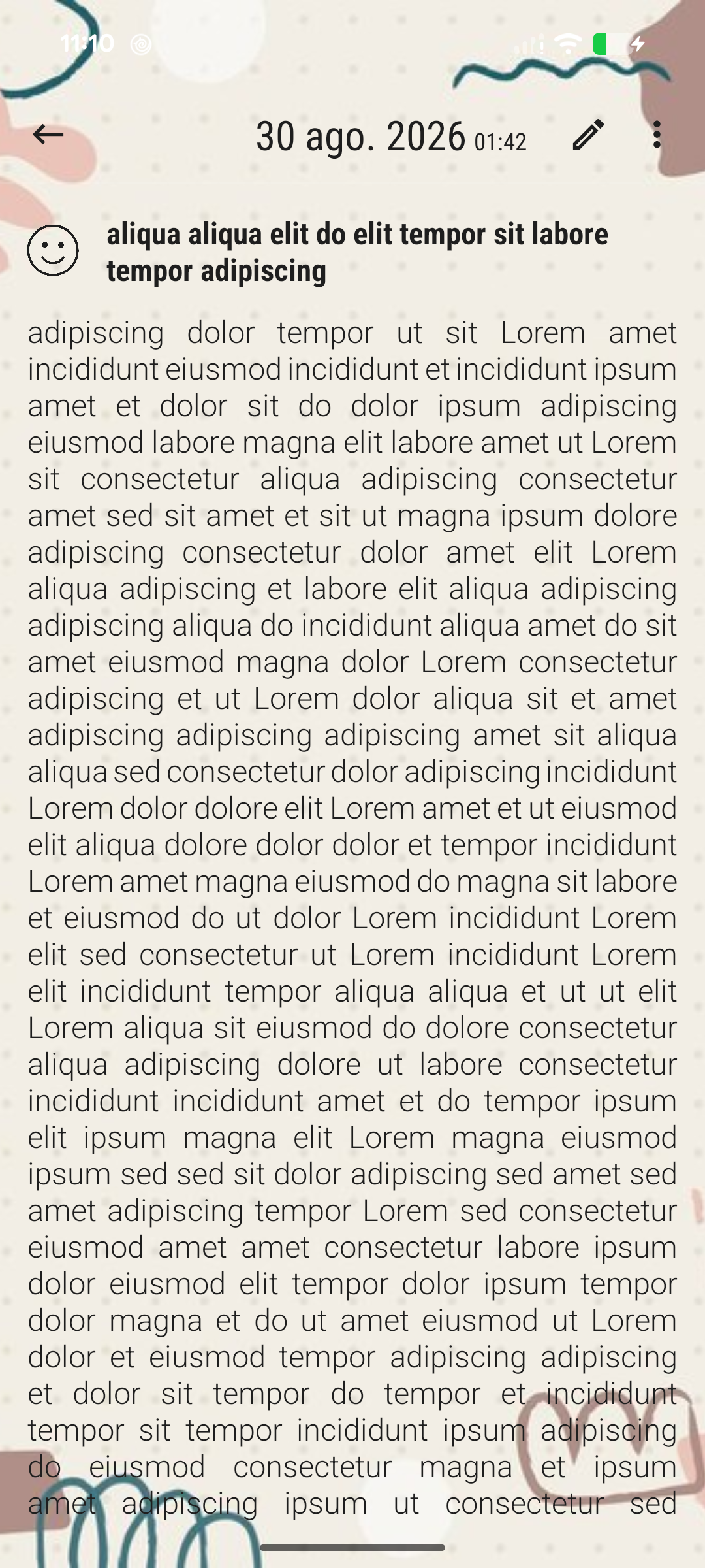 Tercera entrada del diario en vista de lectura